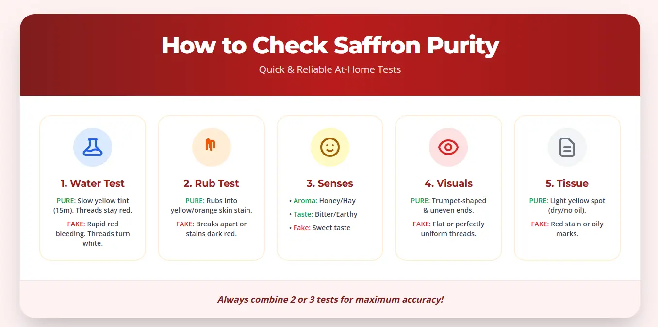 how to check if saffron is real